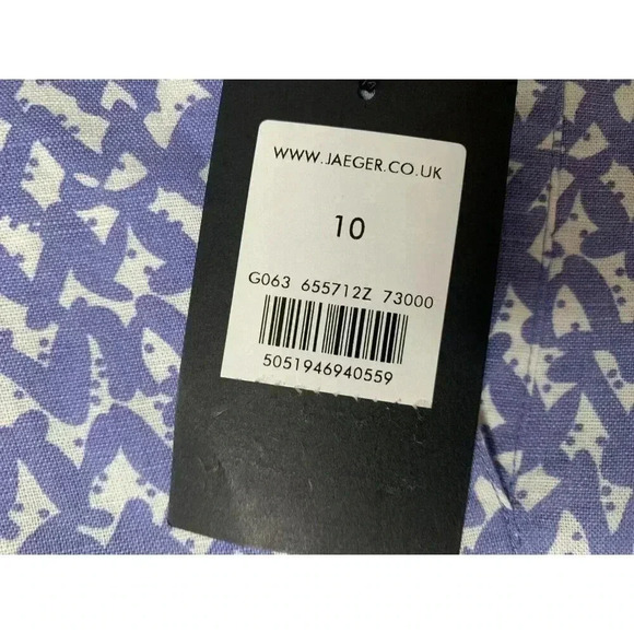 Jaeger Great Britain Linen Flax Blend Button Blouse Top Shirt US 8 NEW.  211 - Picture 3 of 4